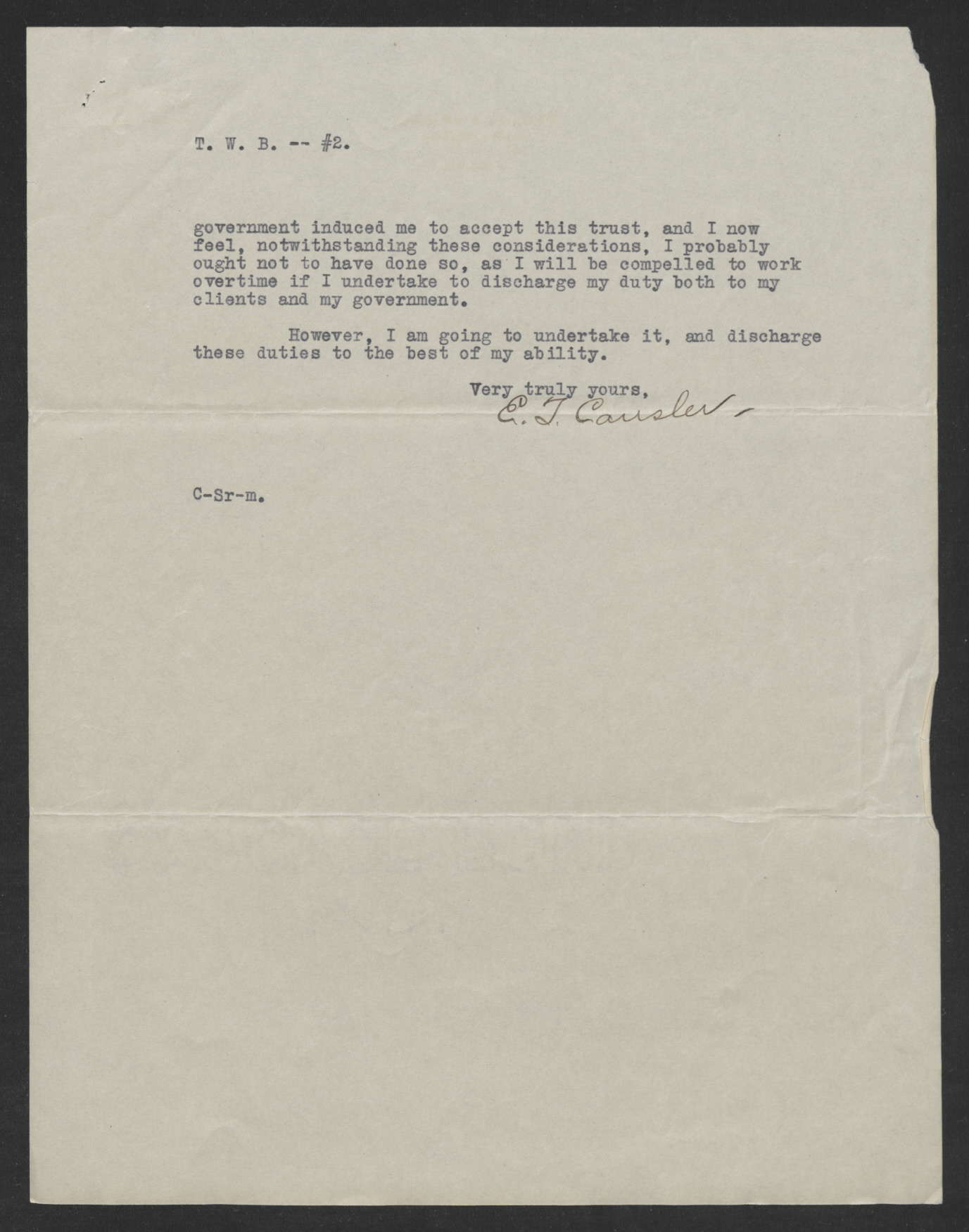 Letter from Edwin T. Cansler to Thomas W. Bickett, August 2, 1917, page 2