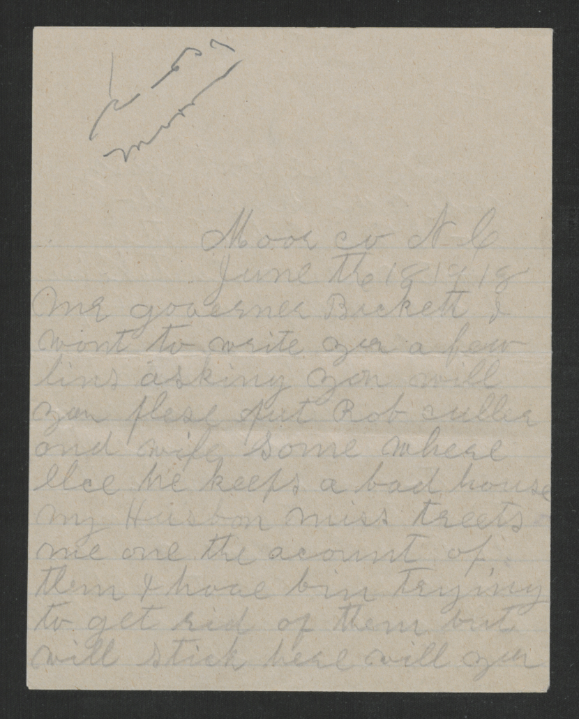 Letter from Mrs. Thomas to Thomas W. Bickett, June 18, 1918, page 1