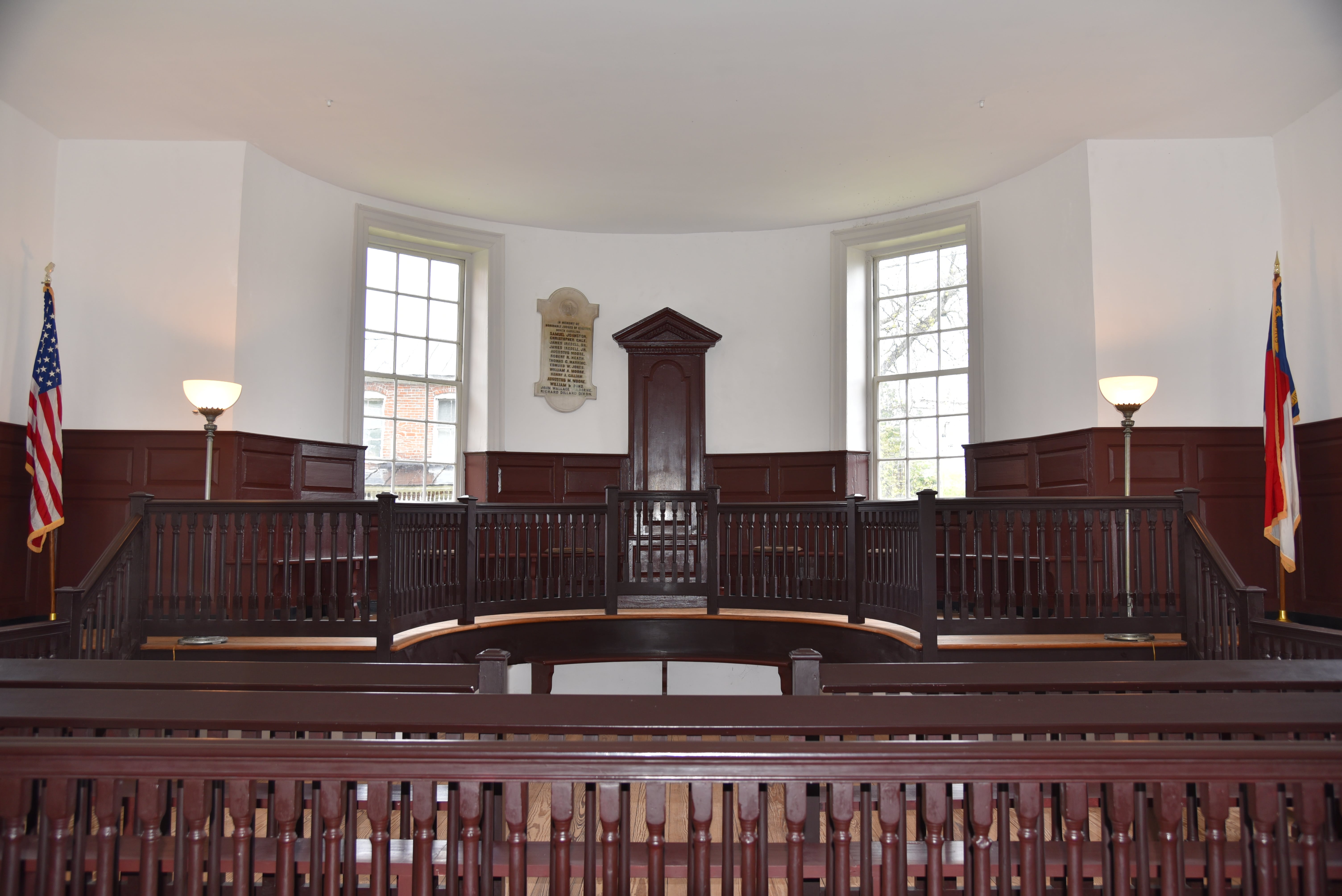 Interior of the historic Chowan County Courthouse