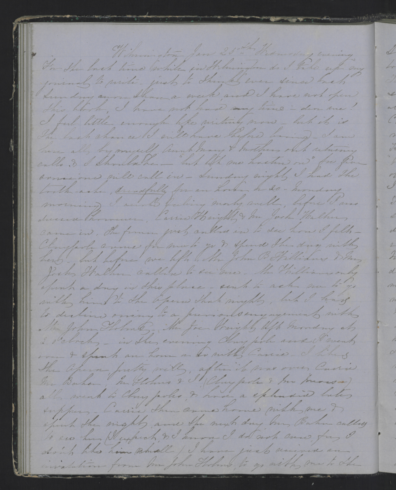 Diary Entry from Margaret Eliza Cotten, 25 January 1853