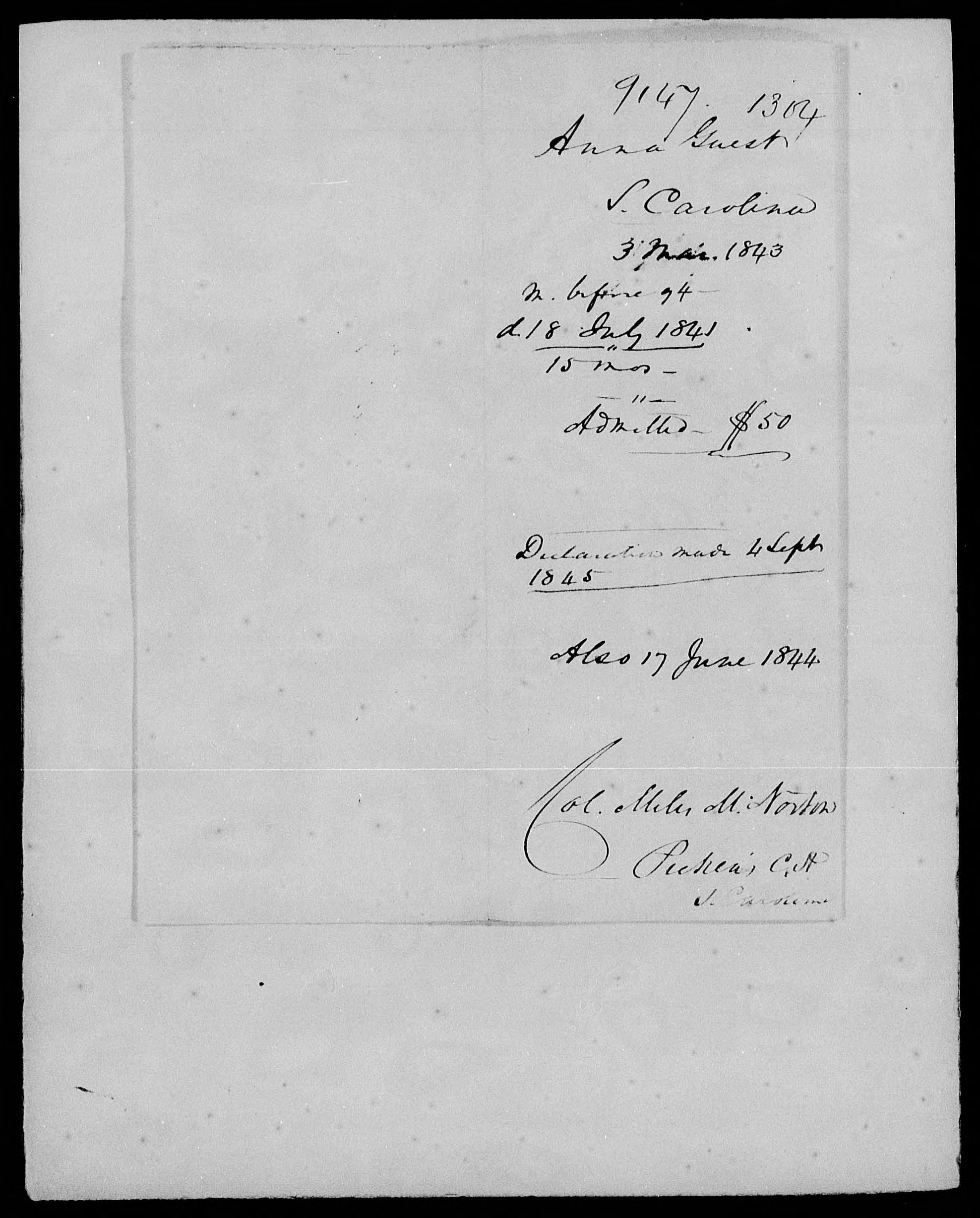 Application for a Widow's Pension from Anna Guest, 27 November 1846, page 2