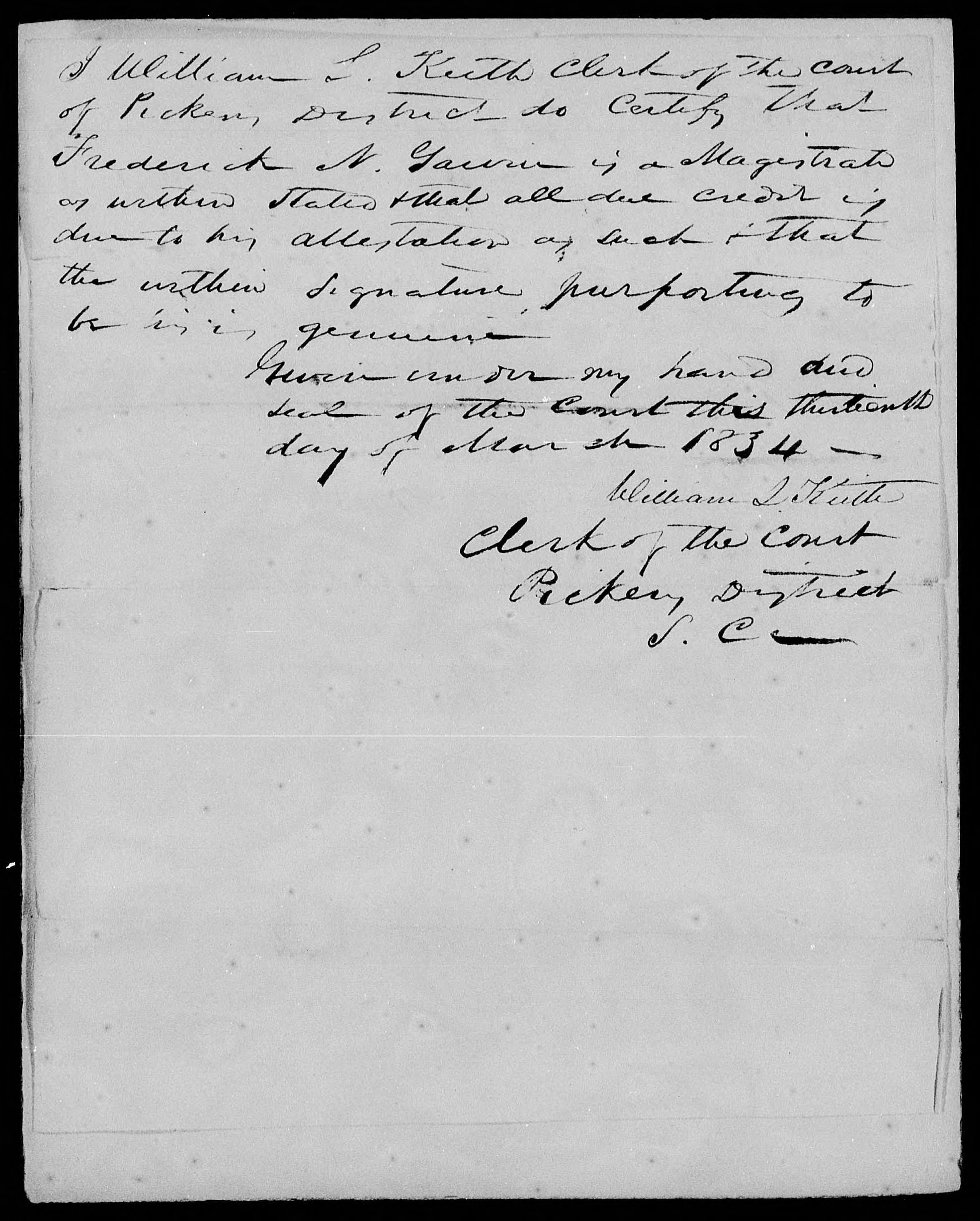 Affidavit of William Barton in support of a Pension Claim for William Guest, 10 March 1834, page 2