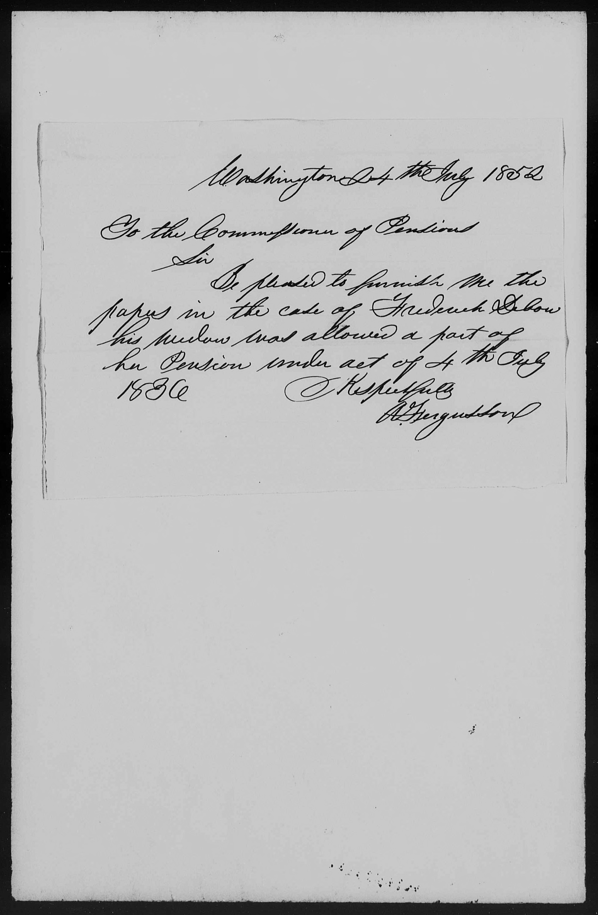 Letter from Adam Ferguson to James Ewell Heath, 4 July 1852, page 1