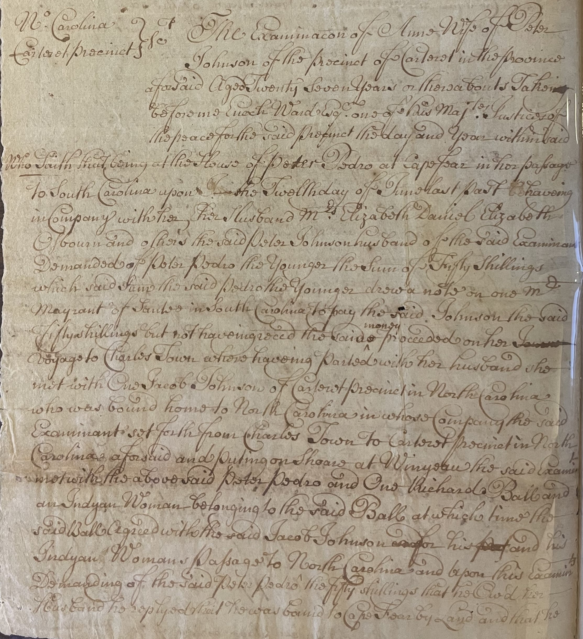 Deposition of Anne Johnson, 15 October 1724, page 1