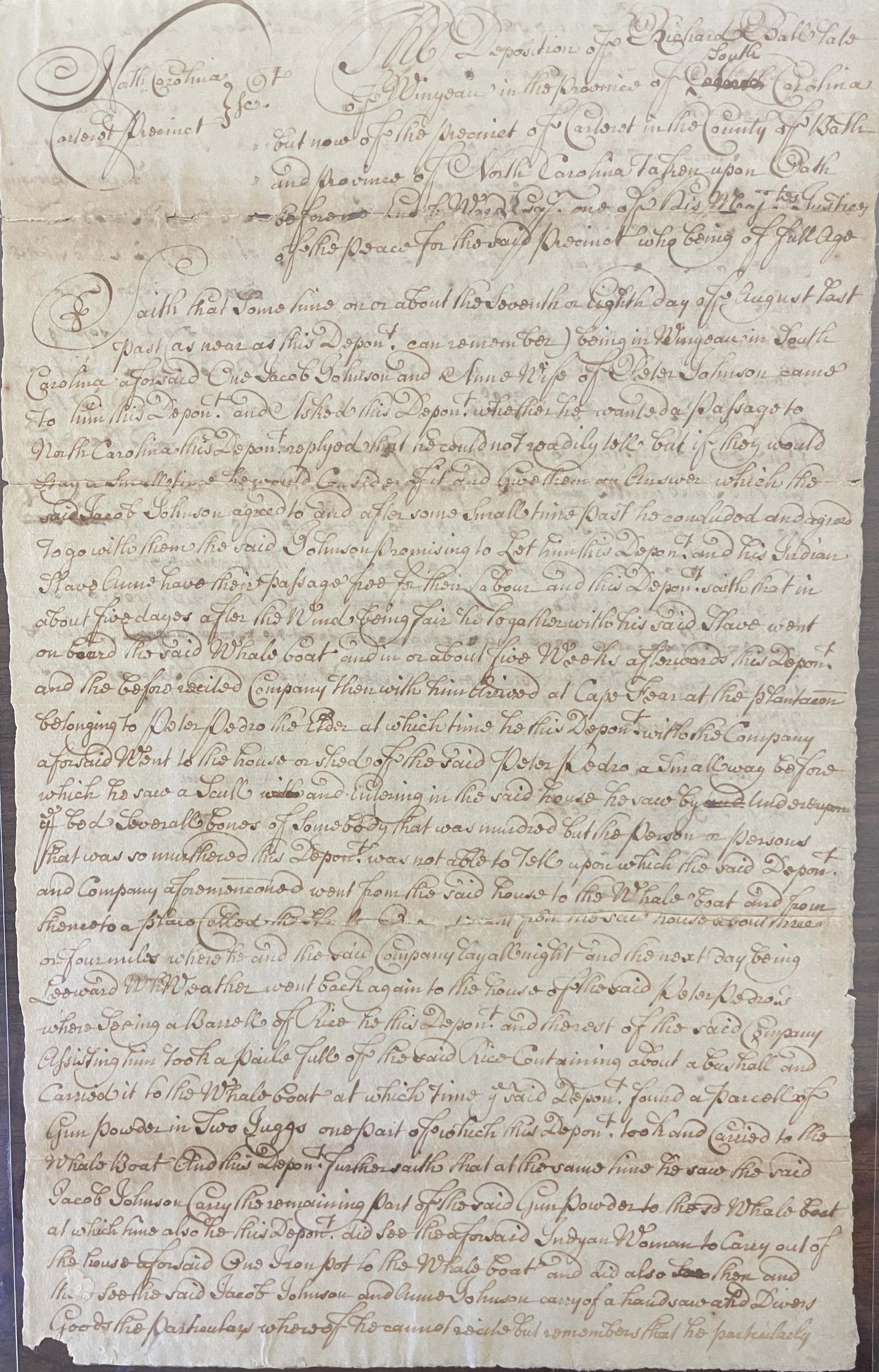 Deposition of Richard Ball, 15 October 1724, page 1