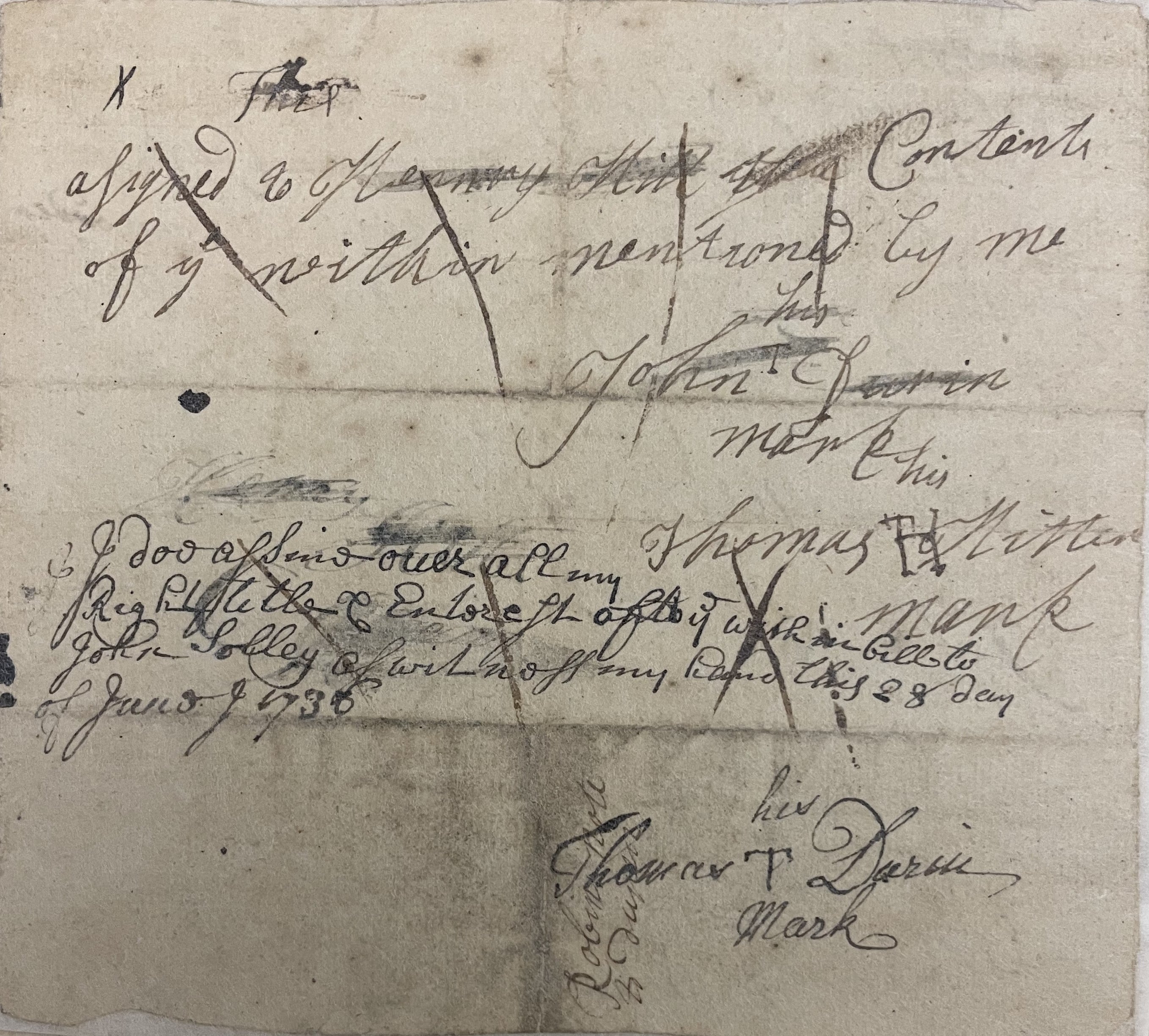 Debt from John Robbin to Thomas Duren, 8 February 1734, page 2