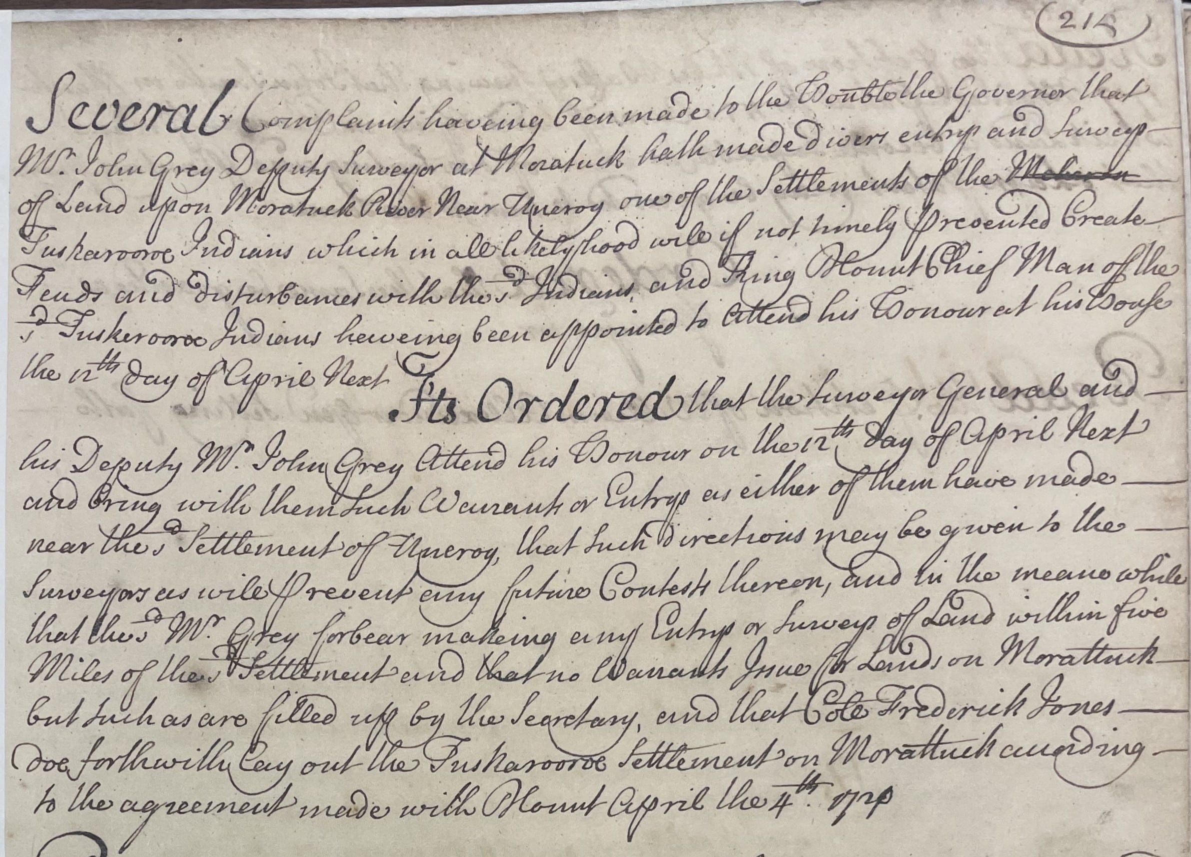 Minutes of the North Carolina Council, 30 March 1721