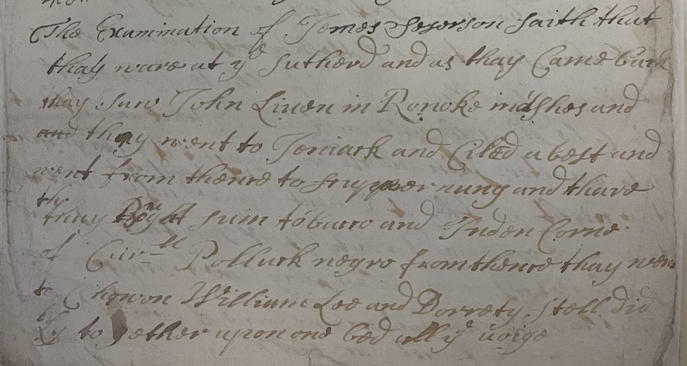 Examination of James Seserson, 24 August 1697