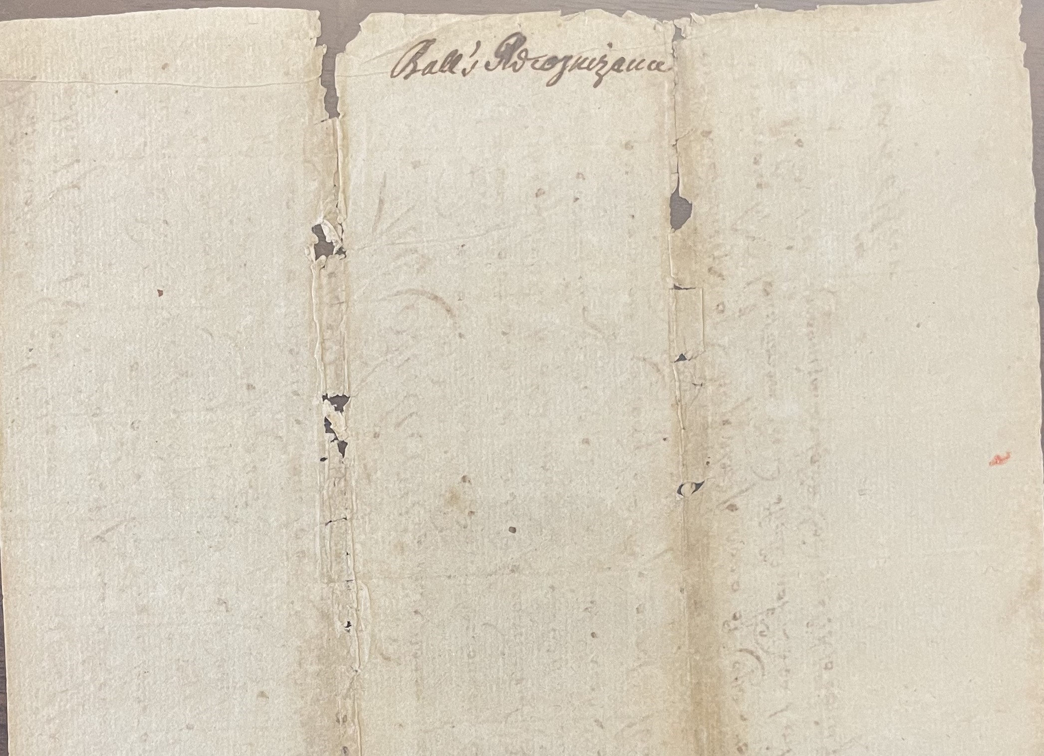 Bond of Recognizance for Richard Ball, 15 October 1724, page 2