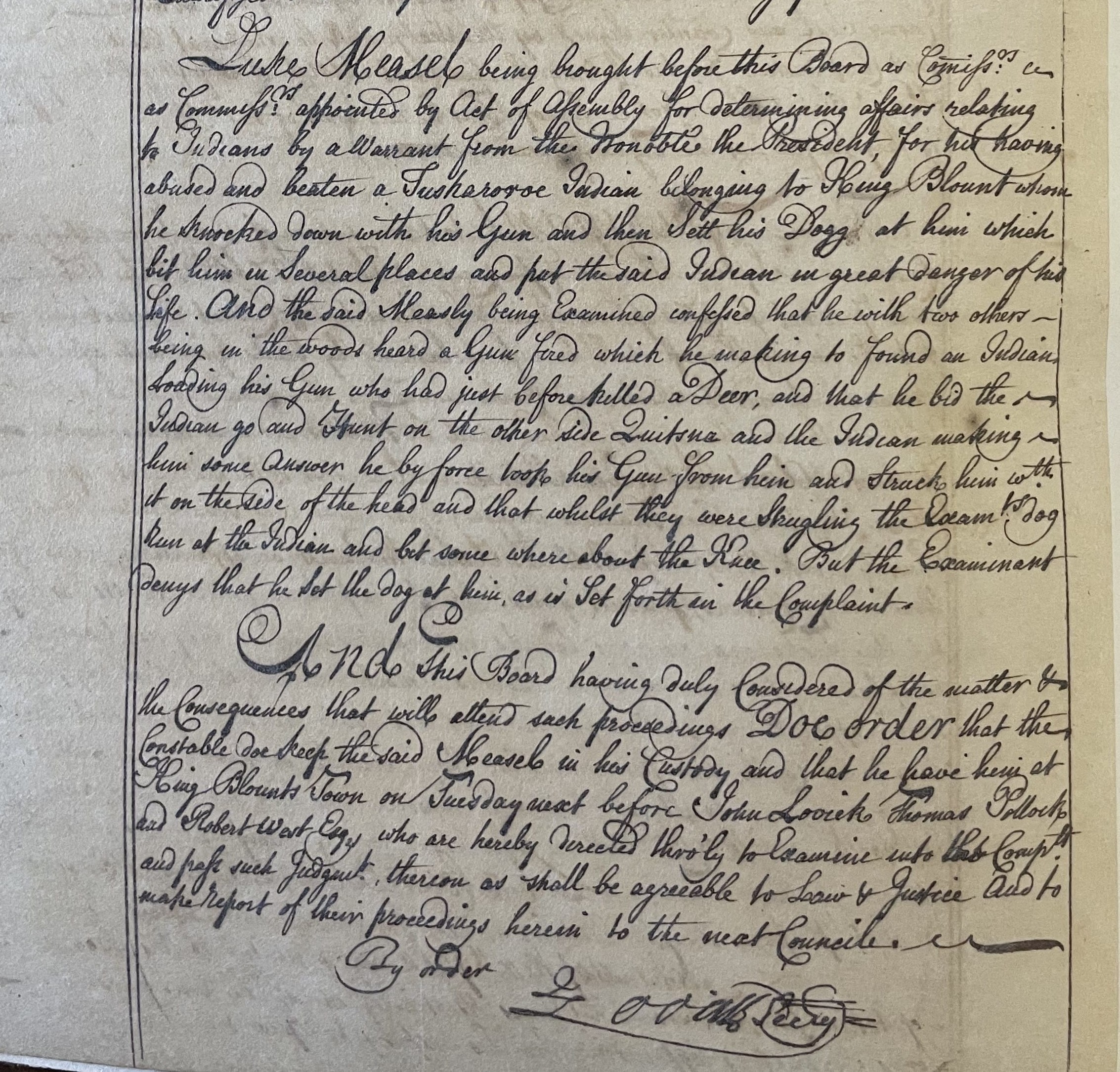 Extract of Minutes of the North Carolina Council, 14 June 1722, pae 2