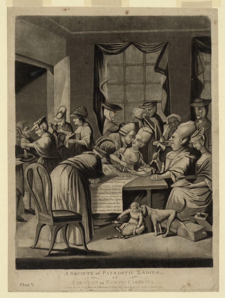 English politicial cartoon made in 1775 by Philip Dawe entitled 