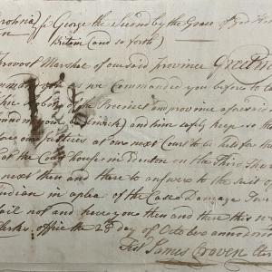 Warrant from James Craven to James Trotter for John Robbin, 28 October 1736, page 1