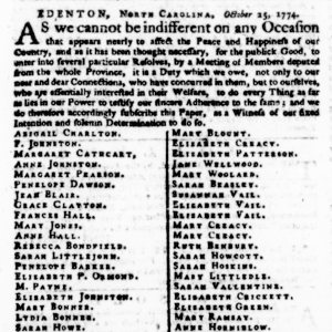 Edenton Resolves, 25 October 1774