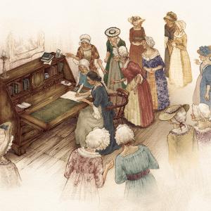 Illustration of the signing of the Edenton Tea Party Resolves